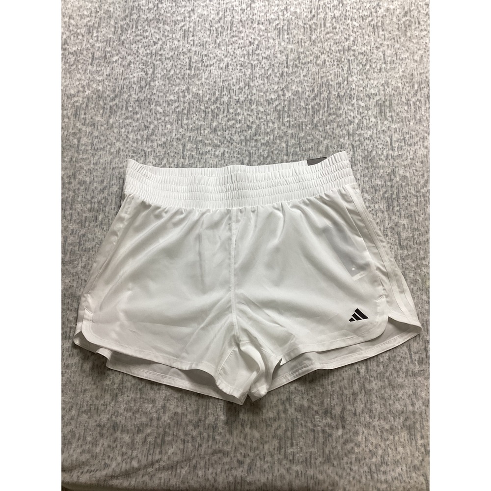 Adidas Women Pacer Woven High Rise Training Shorts White IS2172 XL 3 Inch Inseam